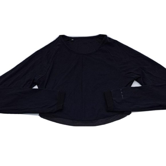 Gymshark Tops - Whitney Simmons Gymshark Size Medium Black Long Sleeve Active Crop Top